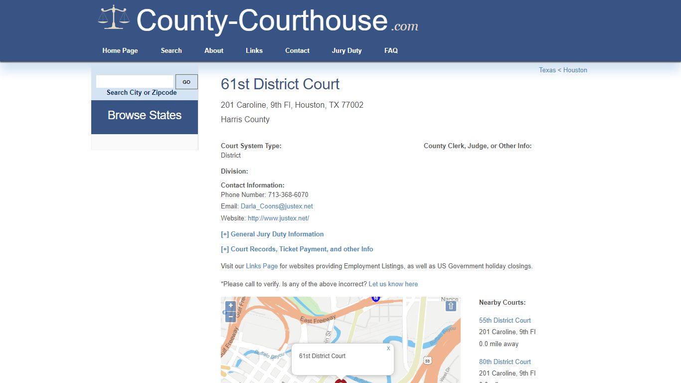 61st District Court in Houston, TX - Court Information